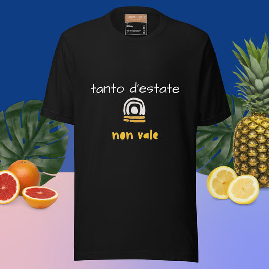 T-shirt nera con stampa "Tanto d'estate non vale"