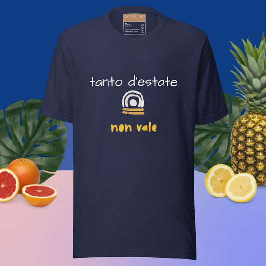 T-shirt navy blu con stampa "Tanto d'estate non vale"