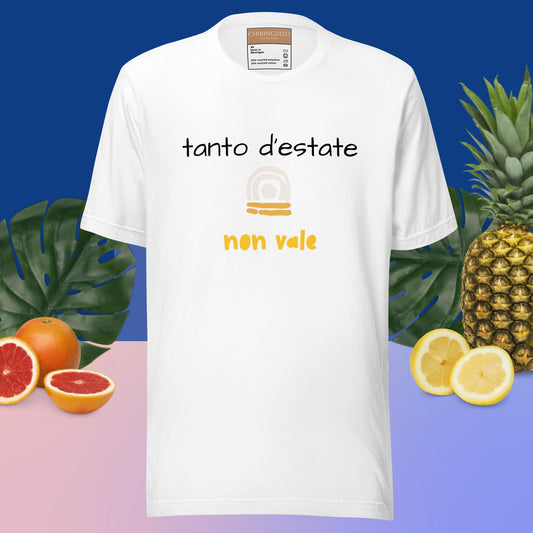 T-shirt bianca con stampa "Tanto d'estate non vale"